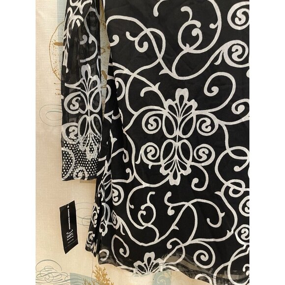 I.N.C Blush Garden Rhinestone Black White Business Macys Pullover Business Sm - Picture 11 of 12